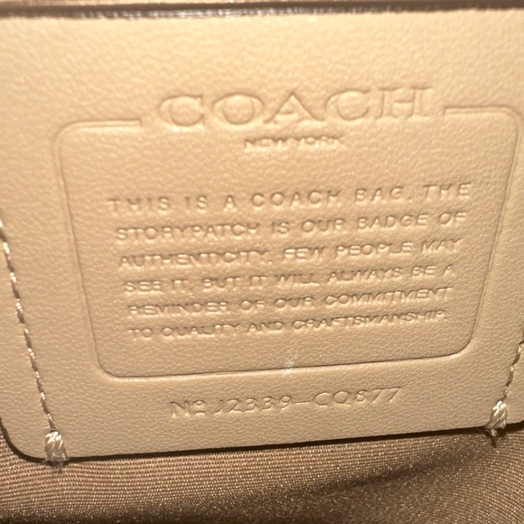 Coach Beige Canvas w/Cream Trim Signature Stripe Dempsey Carryall Tote - Picture 10 of 13